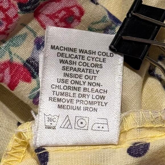 Vintage Top Floral Polka Dot Cottage Prairie Retro Grandma Pearl Snap Yellow 1X - Picture 6 of 9